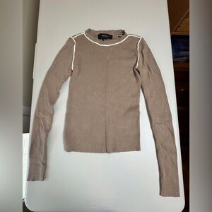 Vero Moda Ribbed Long Sleeve Knit Top Size Small Taupe